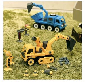 組立 変形 おもちゃ 知育玩具 ダンプカー ショベルカー 働くクルマ　建設機械