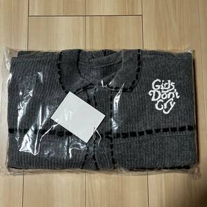 グレーL GIRLS DON'T CRY PHINGERIN Hand Stitched Knit Cardigan カーディガン