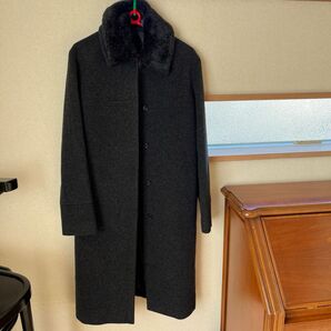UNTITLED SからMサイズくらい 黒色 ロングコート ウール ステンカラーコート