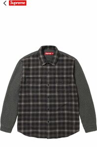 supreme Houndstooth Plaid Flannel Shirt BLACK 黒　新品　XL