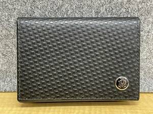 美品アルフレッドダンヒルAlfred Dunhill ADロゴレザーカードケース★黒ブラック★A23668