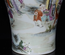 【多寶屋】■古美術 旧家蔵出■大清雍正年製款 粉彩 描金 童子壽星図梅瓶 時代物 T08_画像8