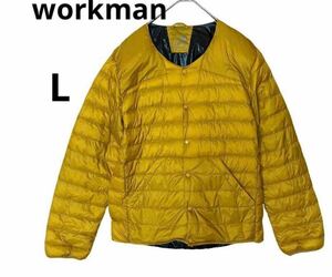 workman ワークマン 洗える ダウンジャケット Lサイズ ウォッシャブ マスタードイエロー アウター 軽量 コンパクト ジャンパー メンズ