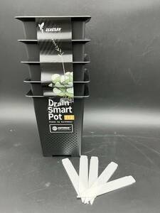 008】アガベ プラ鉢 Drain Smart Pot Mサイズ ブラック 10個 ラベル付き 排水性 通気性 スリット鉢 多肉食物 パキポディウム 発根管理