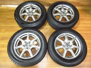 MiLLOUS15インチアルミホイール+スタッドレスタイヤ付き4本 195/65R15 15x6j+43 5H-100 プリウス/ウィッシュ/アリオン/プレミオ等