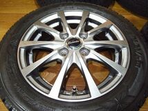 Exceeder14インチアルミホイール+スタッドレスタイヤ4本 155/65R14 14x4.5j+45 4H-100 2018年アイスナビ6 ワゴンR/ムーヴ/タント/軽自動車_画像2