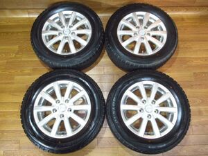 BS Linz A18 6J-15 off+45 pcd114.3/5H WM01 195/65R15 15インチアルミホイール+スタッドレスタイヤ付4本セレナ/ノア/ルミオン/アイシス