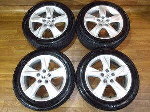 ホンダCW2アコードツアラー純正 7.5J-17 off+55 pcd114.3/5H iG60 225/50R17 17インチアルミホイール+スタッドレスタイヤ付４本