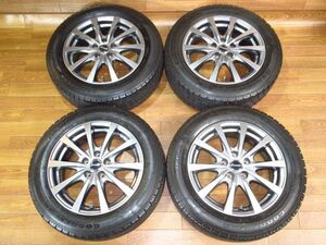 P170シエンタ等 エクシーダー6J-15 off+43 pcd100/5H グッドイヤー ICE NAVI6/8 185/60R15 15インチアルミホイール+スタッドレスタイヤ4本