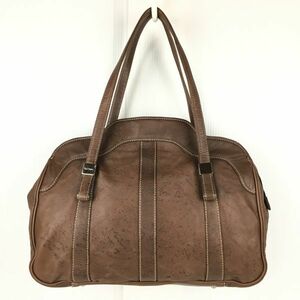 Poul Smith/ Paul Smith * leather / hand / shoulder bag burns tea / dark brown tube NO.XB5-72