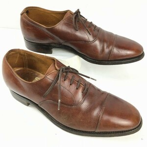 試着OK！80s-90s?ビンテージ TWEEDモデル　CHEANEY チーニー　ストレートチップ　ビジネスシューズ　茶　サイズ7.5　Vintage　管NO.WZG-133