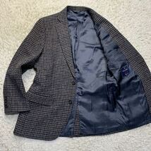 ブルックスブラザーズ×ハリスツイード Brooks Brothers HARRIS TWEED テーラードジャケット 39 L相当 千鳥格子柄 ウール グレー_画像1