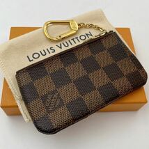 H424 【美品】ルイ・ヴィトン Louis Vuitton ポシェット クレ 鍵入れ キーリング 小銭入れ コインケース ダミエ ブラウン N62658 _画像2