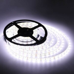 LEDテープライト ホワイト白 12V 5M 5050SMD 白ベース 300連 防水 切断可 両面テープ付 正面発光 LEDテープ DD22