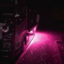 24V ピンク COB シャーシマーカー トラック タイヤ灯 LED サイドマーカー 路肩灯 LEDダウンライト 防水 10パネル 連結 10コマ CBD16_画像2