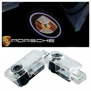 Porsche ポルシェ LED ロゴ プロジェクター ドア カーテシ ランプ カイエン 955/956/957 2002-2009y 純正交換タイプCayenne ロゴ ライト