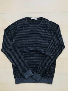 BEAMS LIGHTS BORDER KNIT 46 WOOL ビームス ライツ 細ピッチ ボーダー ニット ウール United Arrows ユナイテッドアローズ ナノユニバース