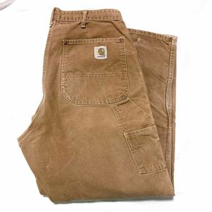 70s vintage Carhartt Work Pants 70年代 ブラウンダック ダブルニー ワーク パンツ ペインター ビンテージ w32 プリントタグ 60s