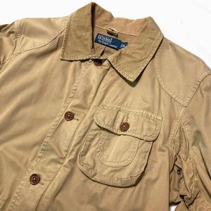 POLO ralphlauren hunting jacket ポロ ラルフローレン ハンティングジャケット コットン 襟コーデュロイ M ベージュ