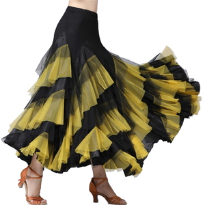 ダンス衣装 チュール スカート(イエロー-yo ) 社交ダンス フラメンコ ボリュームアップ パニエ 黄色 cy20n-
