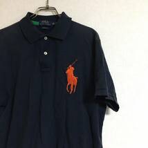 ポロ ラルフローレン POLO RALPH LAUREN ポロシャツ 半袖 ビッグポニー ロゴ刺繍 ナンバー コットン L_画像1