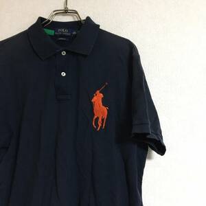 ポロ ラルフローレン POLO RALPH LAUREN ポロシャツ 半袖 ビッグポニー ロゴ刺繍 ナンバー コットン L