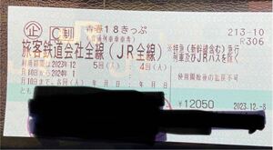 18きっぷ　2回分