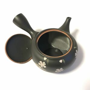 【未使用】常滑焼 黒化粧急須 桜 さくら / 付属品：箱 / 急須 黒泥 お茶 とこなめ焼 茶器 新品未使用 の画像7