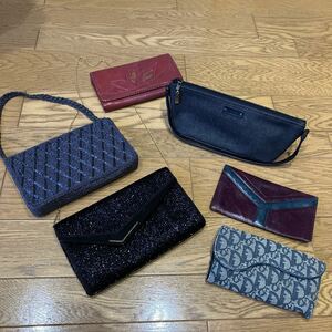 ブランドバッグ 6点セットまとめ売り■グッチGUCCI アクセサリーバッグ Hashimoto ビーズ YSL Dior トロッター 財布■