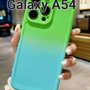 GalaxyA54ケース　グラデーション　青緑　グラデ　韓国