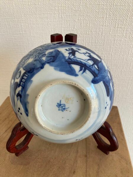 中国美術　清朝　清代　青花碗　染付碗　古物保証　唐物　時代品