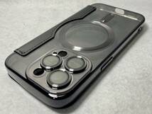 iphone 15 pro 手帳型 シンプル ブラック magsafe クリアケース_画像5