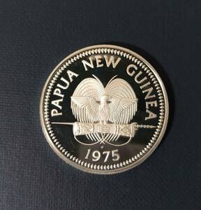 パプアニューギニア1975年5kina5キナ銀貨　極楽鳥コイン　動物コイン