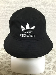 ★美品 送料込★アディダス adidas 黒 バケットハット 04★1230