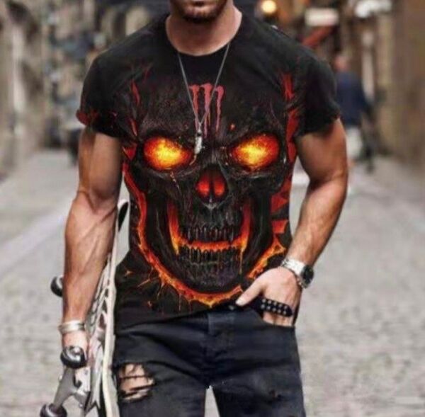 ベアー スカルト プリントTシャツ 半袖 XL シャツ アート GFX SPORT ブラック グッズ 古着 イズ