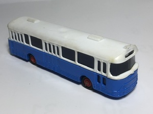 1970年代スペインEKOエコー1/86位ショーソン大型路線バス白/青ツートン・プラ製HOサイズモデル