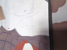 正絹　グレー暈し　長襦袢　歌麿　浮世絵　清水寺_画像6