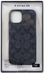 P♪中古品♪iPhoneケース 『CIPH-115-SCBLK』 COACH/コーチ iPhone14用ケース 6.1” Slim Wrap Signature C Black ※化粧箱にイタミあり