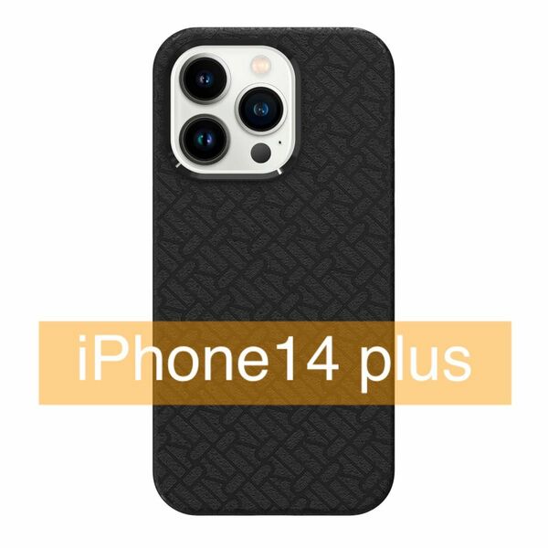 iPhone14 Plus ケース レザーデザイン ワイヤレス充電対応 6.1インチ