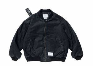 新品未使用 2022AW WTAPS ダブルタップス L JFW-04 / JACKET / COTTON. DENIM デニム フライトジャケット BLACK ブラック 222WVDT-JK 黒