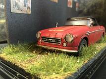 昭和レトロな風景 1/32 ニッサン フェアレディ 2000GT 旧車 自作ジオラマ完成品 ケース付_画像4