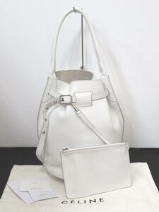 ◆中古 CELINE セリーヌ ビッグバッグ バケット 183353A4U.01IC ホワイト系 白系 サプルグレインドカーフスキン ショルダー ハンドバッグ◆