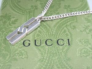*GUCCI Gucci Infinity узел SV925 серебряный колье подвеска плоский цепь мужской аксессуары б/у с ящиком *