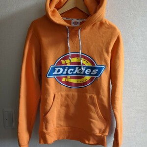 Dickies ディッキーズ　スウェットパーカー プルオーバーパーカー ビッグロゴプリント　メンズМサイズ　オレンジ 古着