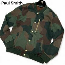 未使用級◎Lサイズ!! ポールスミス【希少デザイン】PS Paul Smith カモフラ 金ボタン ジャケット ブルゾン 迷彩柄 コットン 日本製◎メンズ_画像1