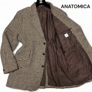 美麗品◎42サイズ!! アナトミカ【超希少モデル】ANATOMICA ツイード 千鳥柄 テーラード ジャケット 胡桃ボタン ウール100% 日本製◎メンズ