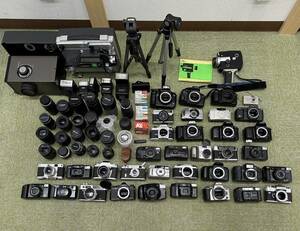 【C-2885～3616/E-5～714】カメラおまとめ 大量 Nikon Canon OLYMPUS フイルムカメラ デジカメ レンズ フラッシュ 三脚 他 ジャンク まとめ