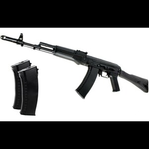 【フルメタル】AK74M 5.45mm 電動ガン 重量4440g 金属製 ショートストロークスイッチ 電子トリガー マガジン2本付き