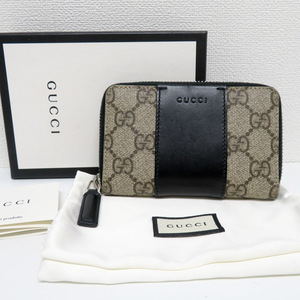 グッチ GUCCI GGスプリーム ラウンドファスナー カードケース コインケース 451242 中古 [質イコー]