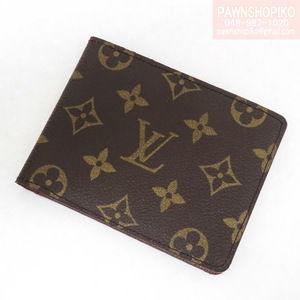 ルイヴィトン LOUIS VUITTON モノグラム ポルトフォイユ・ミュルティプル／二つ折り札入れ 旧型 M60895 RA1012 極美品 [質イコー]